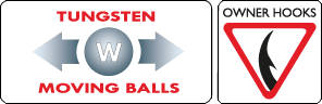 Tungsteen mooving balls Owner hooks logo