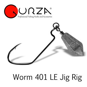Gurza Worm 401 LE Jig Rig Hook offset horog  - wobblerek.com